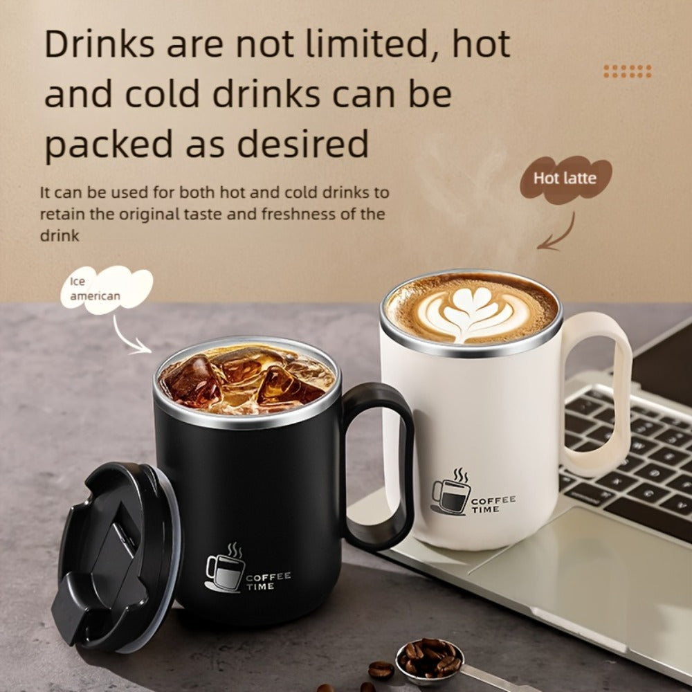 Stainless Steel Travel Mug Valentine's Letter Print Double Wall Insulated Coffee Cup Leak-Proof Lid 500ml Office Home Travel