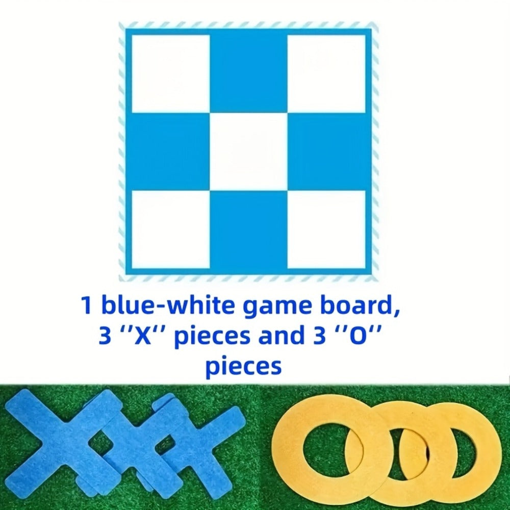 Large Outdoor Chess Board Game Set ¨C Giant Checkerboard with Chess Pieces & Storage Bag, Multiplayer Team Game for Indoor Outdoor Camping, Family Backyard Fun, Holiday Party Game, Red & Blue