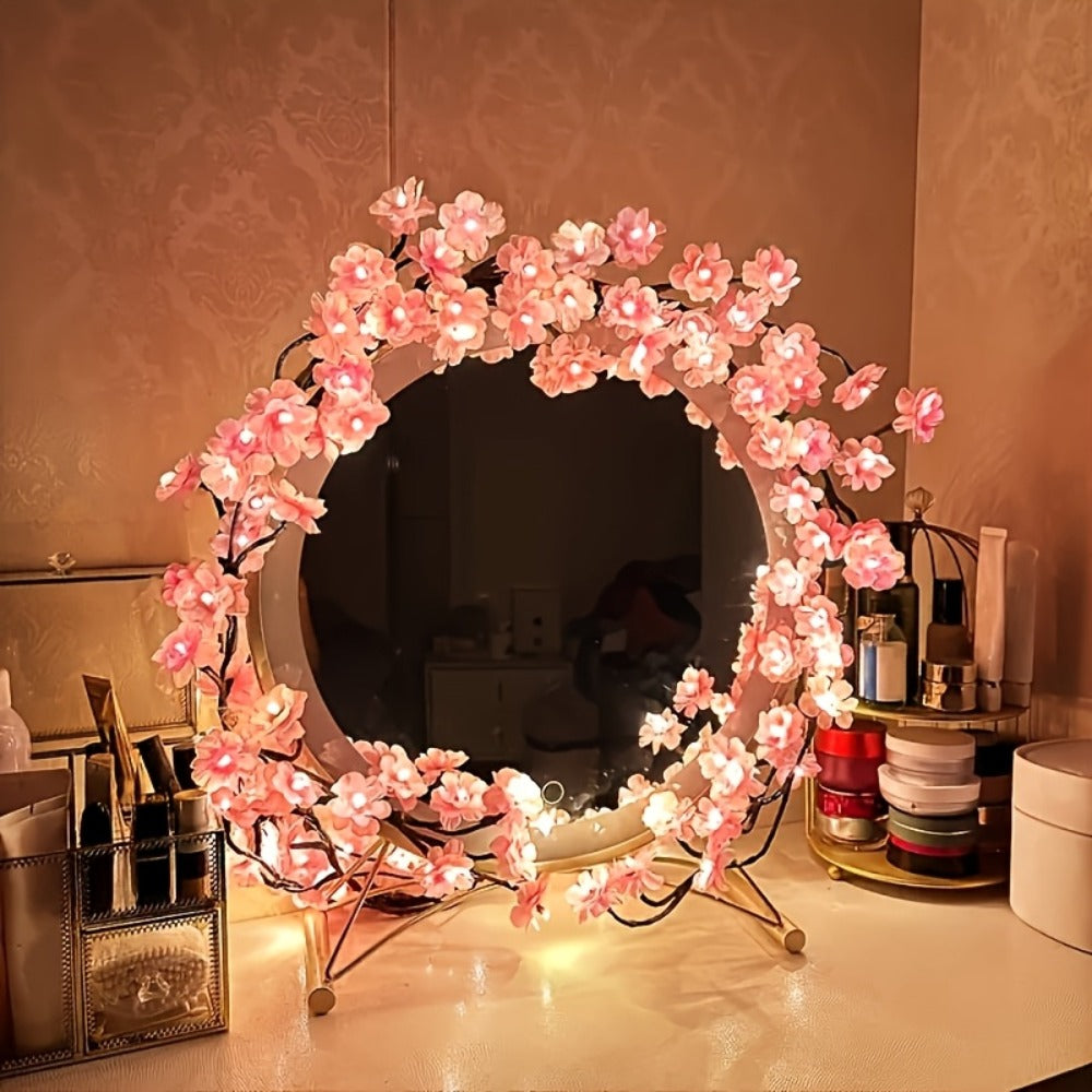 Cherry Blossom Tree Light 48 LED Artificial Flower Branch Lamp Bedroom Wall Decor Atmosphere Night Light for Wedding Party Restaurant Prom Christmas Home Holiday Novelty Lighting 62.99 inch