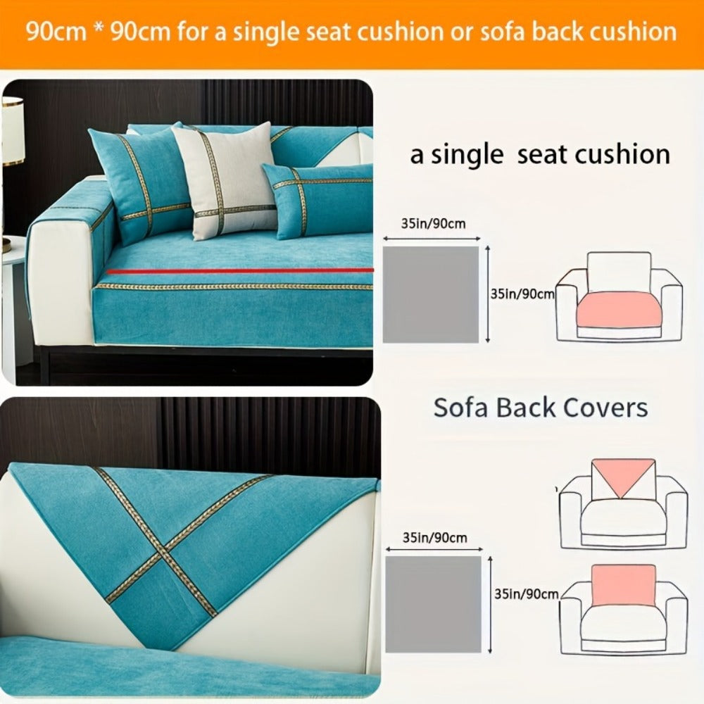 Chenille Sofa Cover Pet-Friendly Slipcover All Season Furniture Protector for Living Room Bedroom Office Couch Cover Multiple Sizes Colors