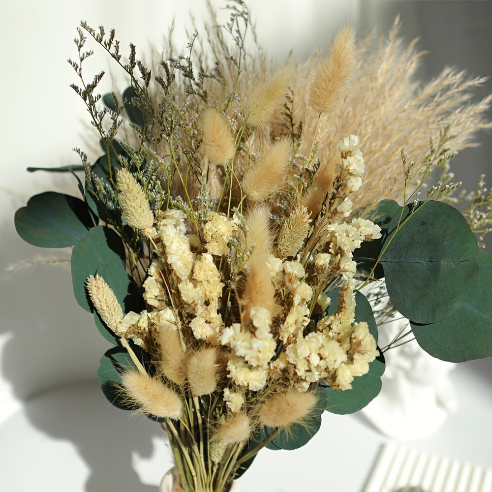 Pampas Grass Decor Set 42pcs Boho Dried Flowers for Vase, Bohemian Home Decor, Wedding Bouquet, Bathroom & Living Room Arrangement, Natural Dried Greenery with Olive Branches, Rustic Farmhouse Style