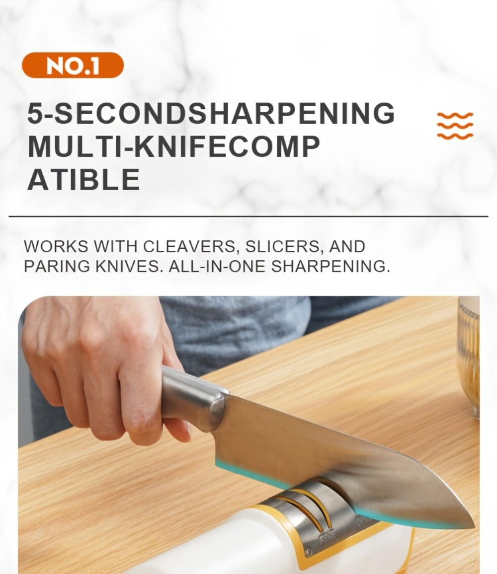 Electric Knife Sharpener 2-Stage ¨C Automatic Professional Kitchen Knife Sharpener with Built-In Guides & Sanding Wheel for All Knives, Santoku, Fillet, Chef & Hunting Blades