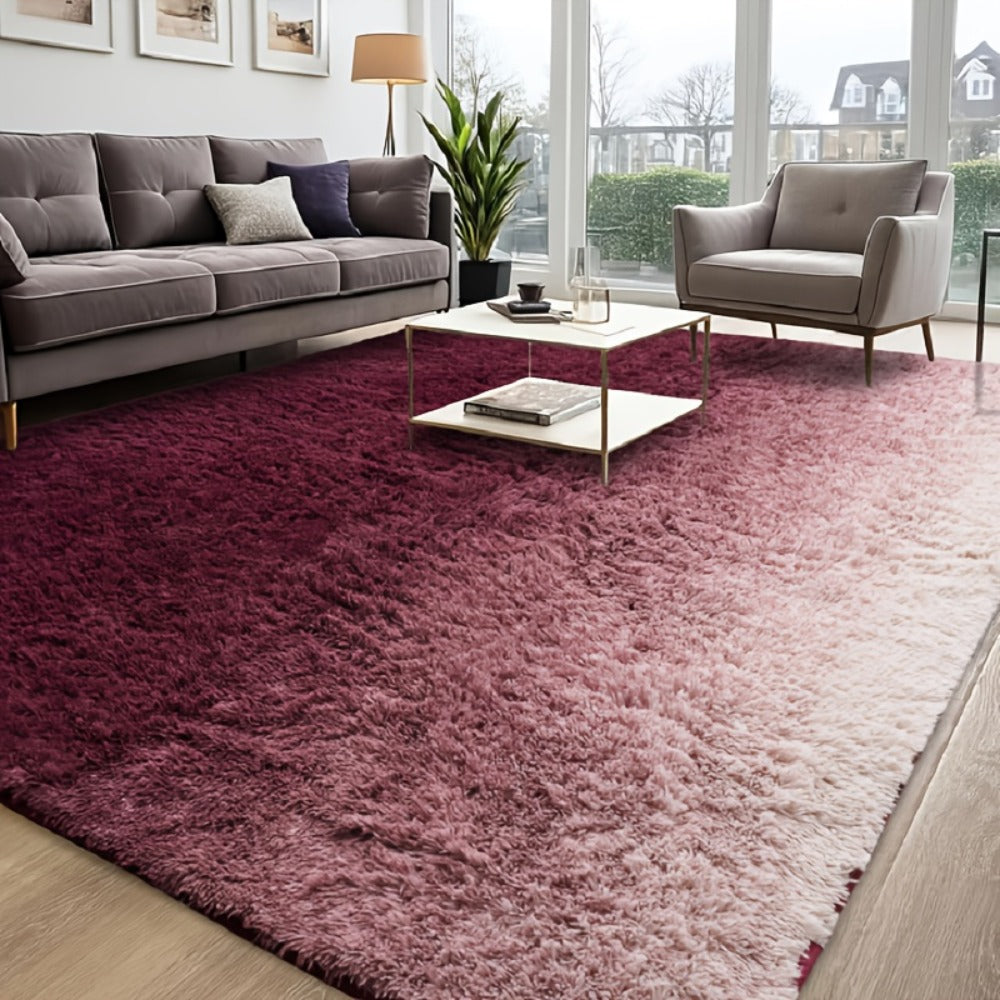 Shaggy Plush Area Rug - Soft Fluffy Carpet for Living Room, Bedroom & Sofa | Non-Slip Machine Washable Tie-Dye & Solid Color Long Pile Rug | Luxury Home Decor Floor Mat in Multiple Sizes & Colors