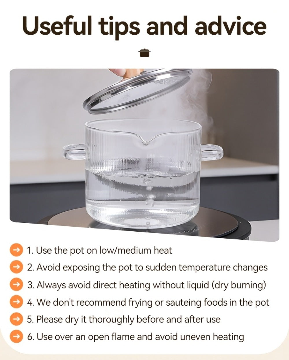 Glass Saucepan Set 2-Pack Stovetop Safe Borosilicate Ribbed Pots with Lids ¨C 78oz & 54oz Heat Resistant Cookware for Soup, Ramen, Milk | Transparent Glass Pot Kitchen Cooking Set with Baking Mat