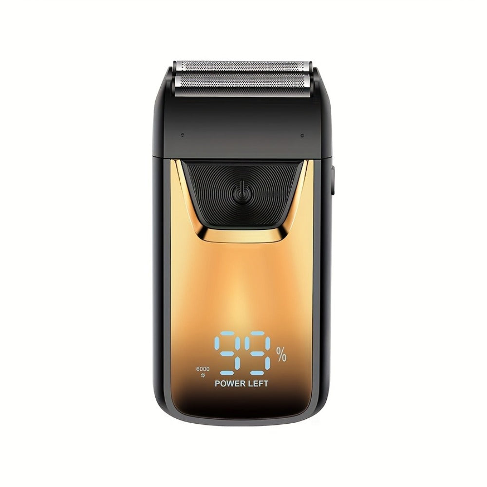 Electric Foil Shaver for Men Professional Rechargeable Hair Trimmer Wet Dry Electric Razor Close Shave Home Grooming Tool Father's Day Gift Golden