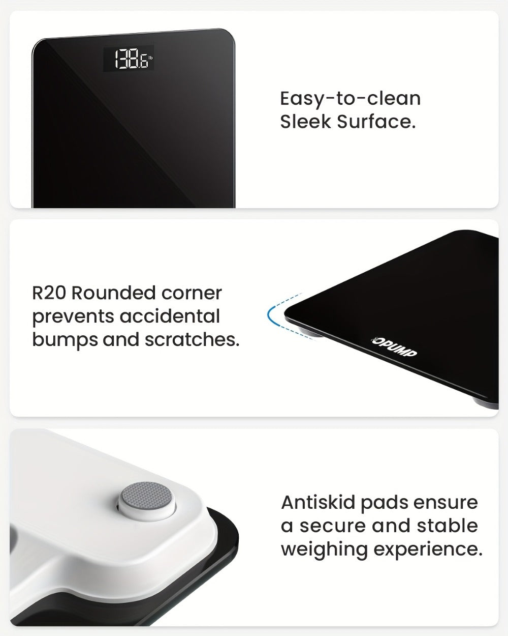Digital Bathroom Scale High Precision 400 lbs ¨C Electronic Body Weight Scale with Backlit HD LCD Display, kg/lb/st Switchable, Easy Read, Includes Batteries