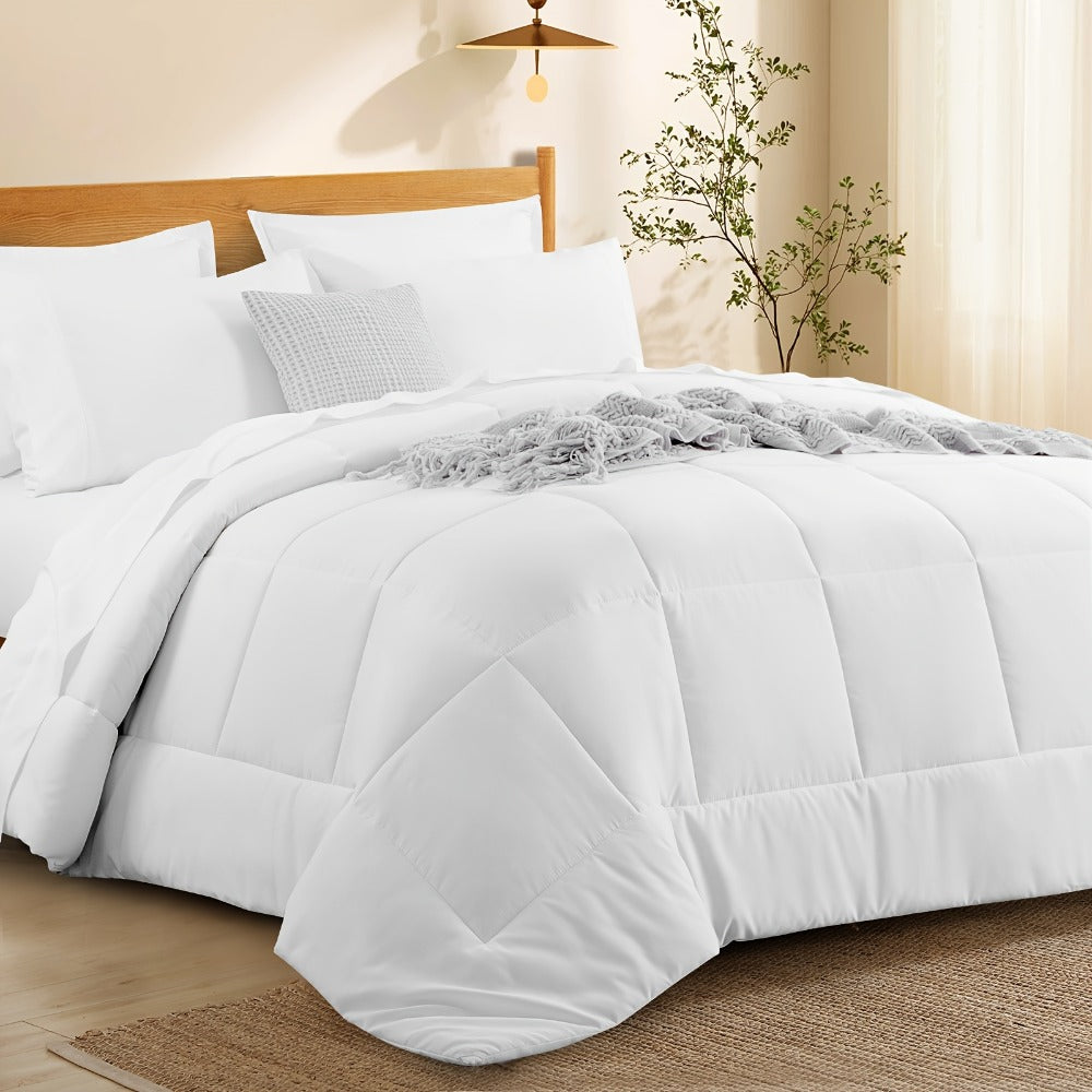 7 Piece Comforter Set Luxury Soft Fluffy Bedding All Season Bed in a Bag with Comforter Fitted Sheet Flat Sheet Pillowcases Hypoallergenic Breathable Easy Care Queen King Twin XL Full