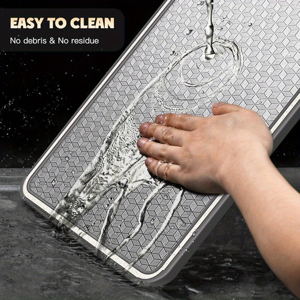 Stainless Steel Cutting Board Double Sided with Diamond Mesh & Smooth Surface - Scratch-Resistant, Non-Slip, Dishwasher Safe Kitchen Chopping Board for Meat, Vegetables & Holiday Meals