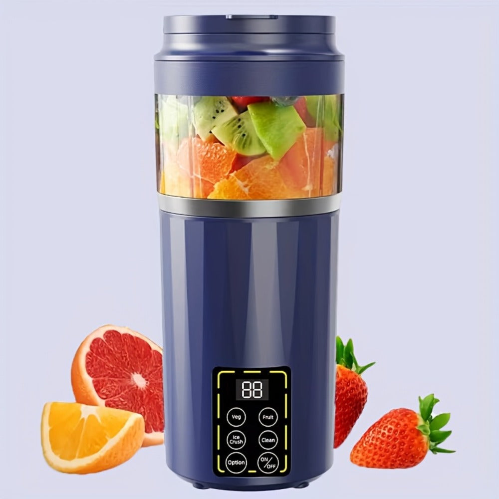 Portable Juicer USB Rechargeable with LED Display - Handheld Personal Blender for Smoothies, Juice & Ice Crush, Li-Ion Battery Powered Mini Juicer Cup for Home, Gym, Travel & Outdoor, Multiple Styles
