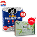 Botanical Leaf Paper Plates 10 Inch Disposable Heavy Duty Microwave Safe Soak-Proof Cut-Resistant for Parties Events Daily Use