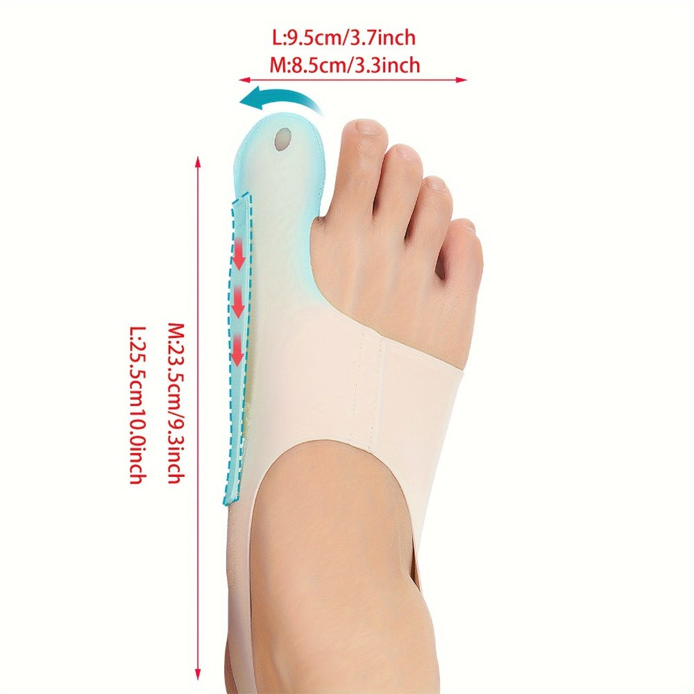 Bunion Corrector Socks Big Toe Straightener 1 Pair Adjustable Breathable Day Night Sleeve In-Shoe Hallux Valgus Correction Medium Large