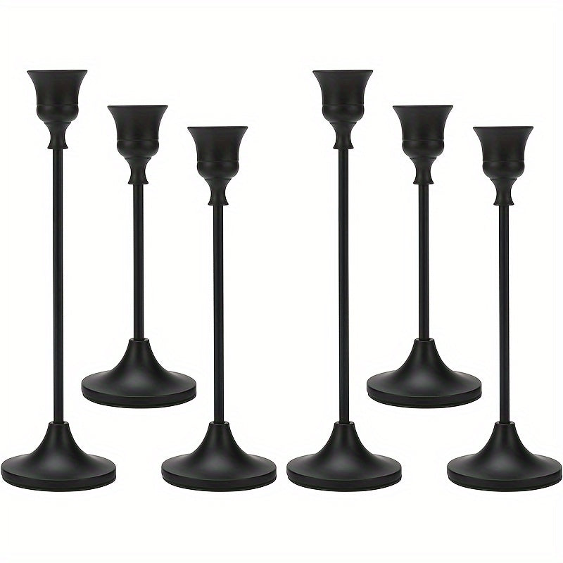Metal Bell Candlestick Holders Set ¨C Vintage Copper & Black Taper Candle Holders for Wedding Centerpieces, Christmas Table Decor, Halloween, Anniversary, Birthday Party, Home & Hotel Decoration