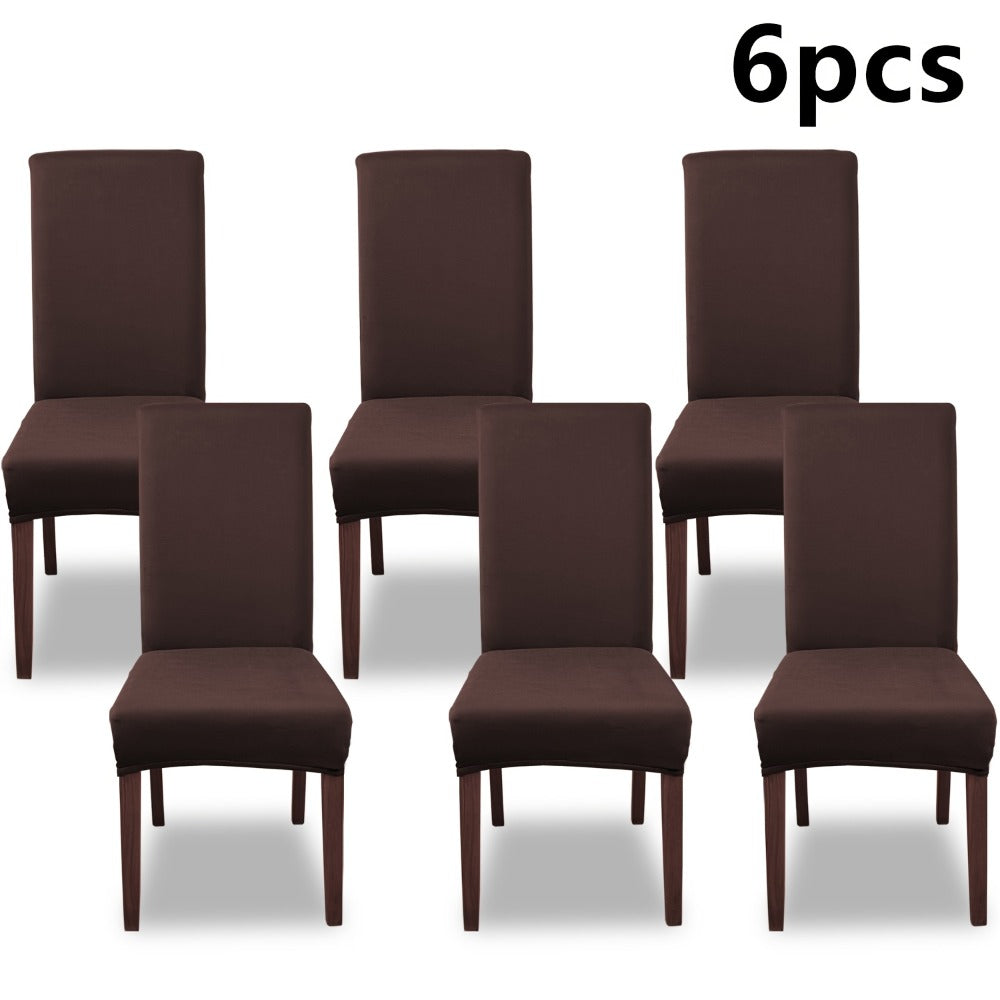 Silky Fiber Elastic Dining Chair Covers Set | Stretch Milk Fiber Slipcover, All-in-One Furniture Protector for Kitchen Wedding Office Hotel Living Room, 4pcs or 6pcs, 8 Colors