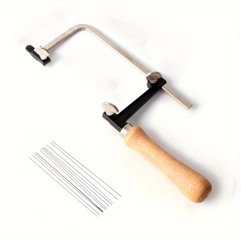 Hand Saw Kit with 12 Blades ¨C Adjustable Jewelry Making Saw Frame, Multi-Function Manual Cutting Tool for Wood, Metal, Stone & Craft DIY Projects