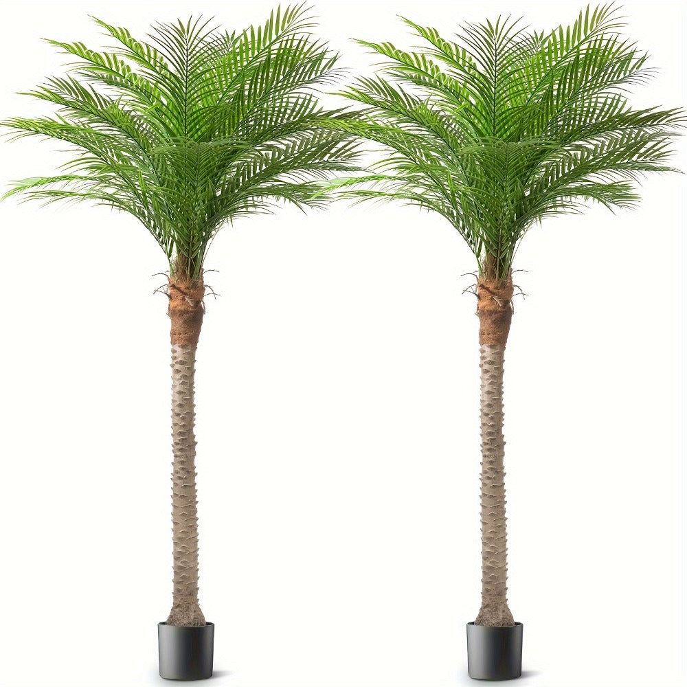 Large Artificial Palm Tree 7ft 8ft 9ft, UV Resistant Faux Tropical Palm Tree with Realistic Leaves for Outdoor Patio Garden Yard, Indoor Living Room Hotel Pool Sunroom Christmas Decor