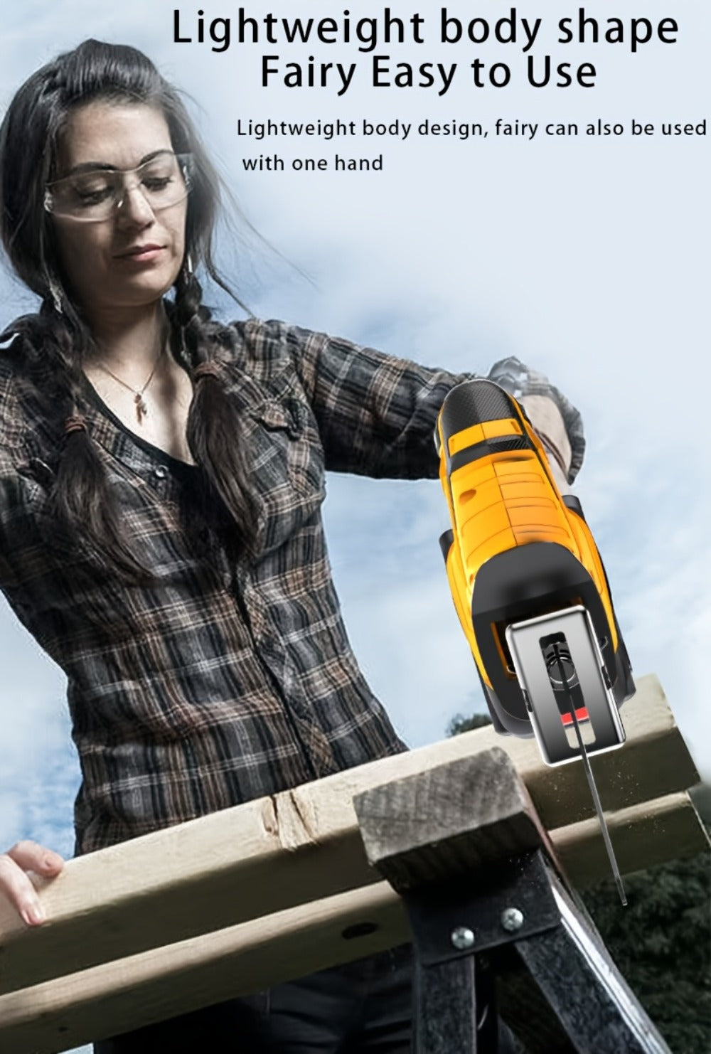 Cordless Reciprocating Saw - Electric Reciprocating Saw with Safety Lock, Large Capacity Battery & Charger, Variable Speed for Wood, Metal & Demolition Cutting, DIY Home Renovation Power Tool