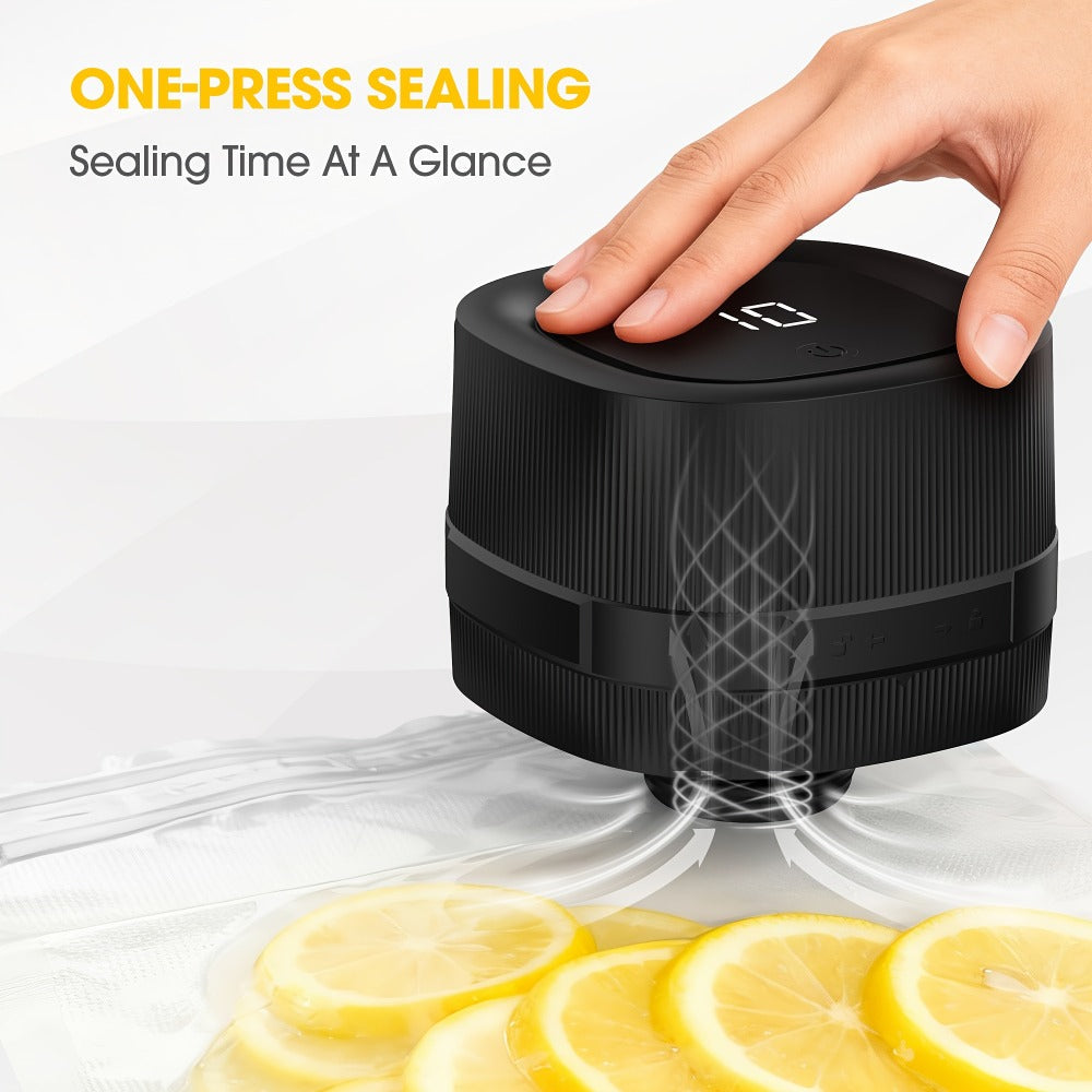 Electric Jar Vacuum Sealer 3-in-1 Food Storage Vacuum Sealer Machine with 14 Sealing Lids Wine Plug Vacuum Bag Bottle Opener ¨C One-Button Operation Leak-Proof Seal for Regular & Wide Mouth Mason Jars