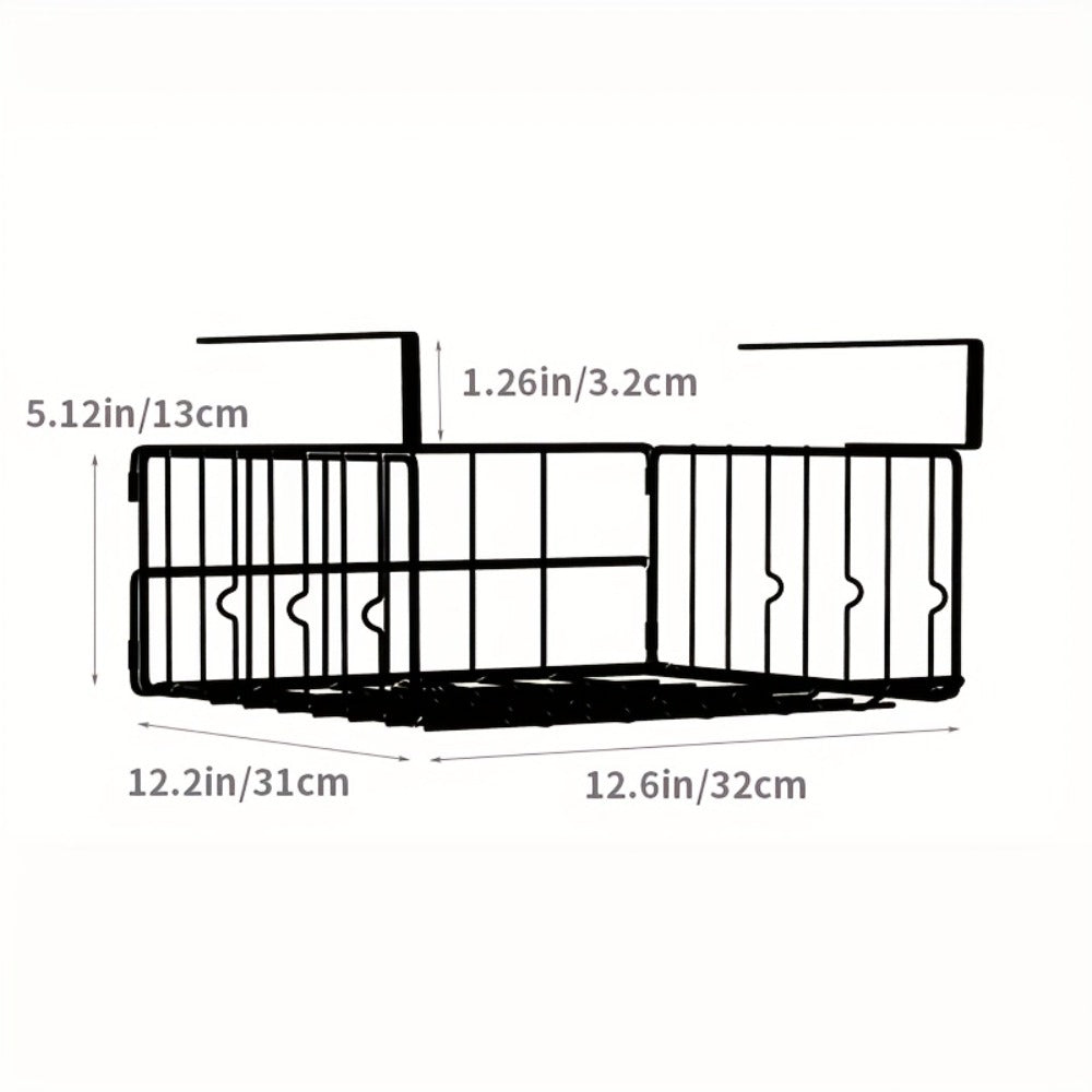 Wall Mount Foldable Storage Basket - Waterproof Rustproof Metal Organizer, Collapsible Space Saving for Kitchen Cabinet, Laundry Room, Pantry Closet
