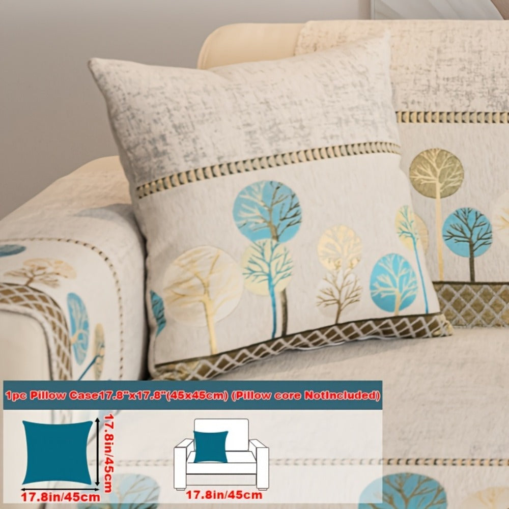 Sofa Couch Cover Light Luxury Geometric Embroidery 1pc - Knit Anti-Slip Four Seasons Universal Pet Friendly Furniture Protection Slipcover | Grey Blue White | Single 2-Seat Living Room Bedroom Office