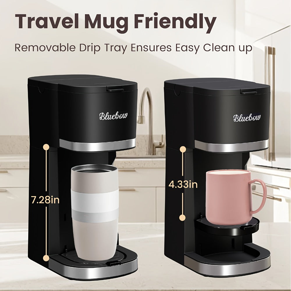 Single Serve Coffee Maker 3-in-1 ¨C Hot & Iced Coffee Machine Compatible with K-Cup Pods, Ground Coffee & Tea, 6-12 oz Brew Sizes, Iced Tea Maker, Compact Countertop Brewer ¨C Black (CM6080/CM6070)