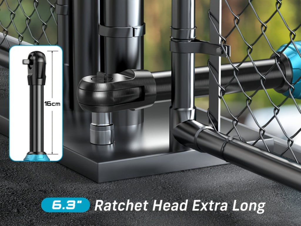 21V Power Ratchet Wrench Set 3/8'' Drive, 59 Ft-lbs 400 RPM Cordless Electric Ratchet, Variable Speed Trigger, 2x 2.0Ah Batteries & Charger, 8 Sockets, 3'' Extension Bar, 1/4'' & 1/2'' Adapter Included
