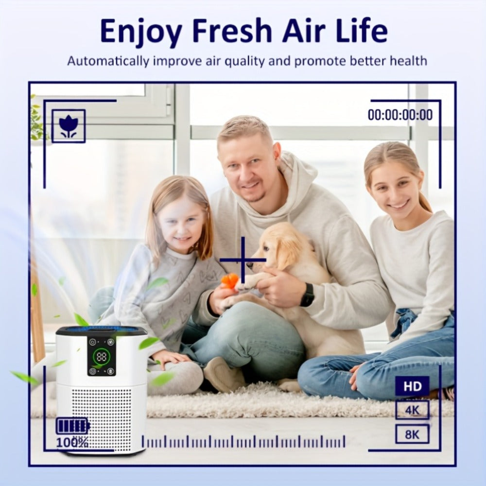 Pet Air Purifier for Home ¨C ULPA Filter Removes Dust, Odor & Smoke, Quiet Sleep Mode, Ambient Light, 4 Modes & 9 Timer Settings for Bedroom, Office & Living Room