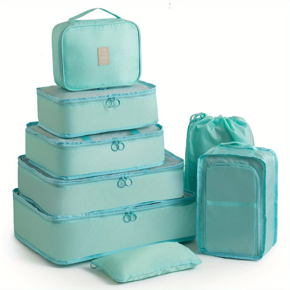 Packing Cubes for Suitcases 8PCS Set Travel Luggage Organizers Compression Bags Clothing Underwear Shoe Bag for Men Women