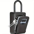 Wall-Mounted Key Lock Box with Resettable Password - Waterproof Outdoor Key Safe Box, Security Lock Box for Home Garage Garden Office Store, Heavy Duty Metal Construction, Black