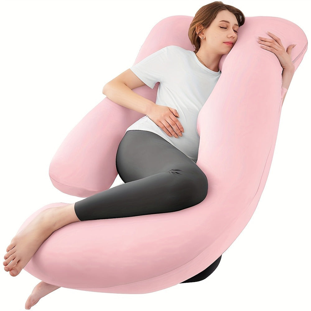 Maternity Pillow Full Body Pillow J-Shaped Pregnancy Pillow with Removable Cover Back Leg Tummy Support Multiple Styles & Sizes