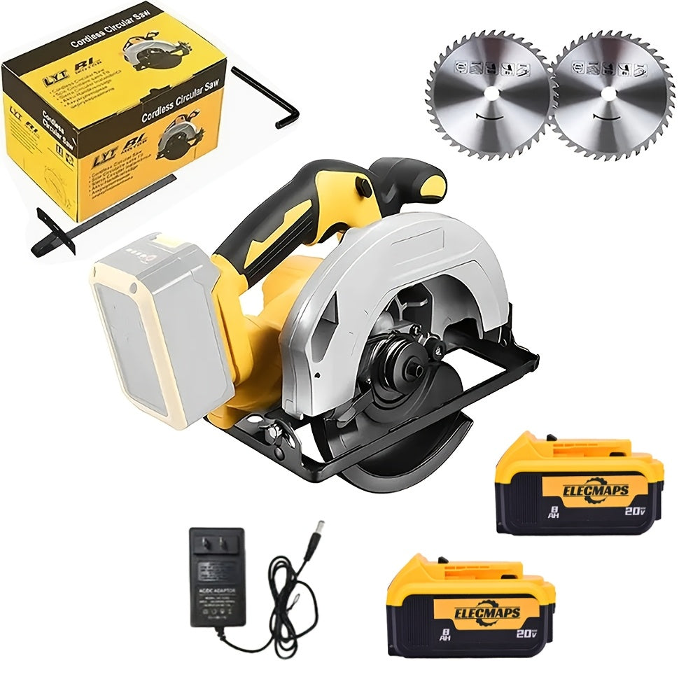 Cordless Circular Saw Compatible with DeWalt 20V MAX Battery | 7-Inch Brushless Electric Saw, 0-50¡ã Bevel, 2 Blades Included ¨C Woodworking, Stone & Plastic Cutting