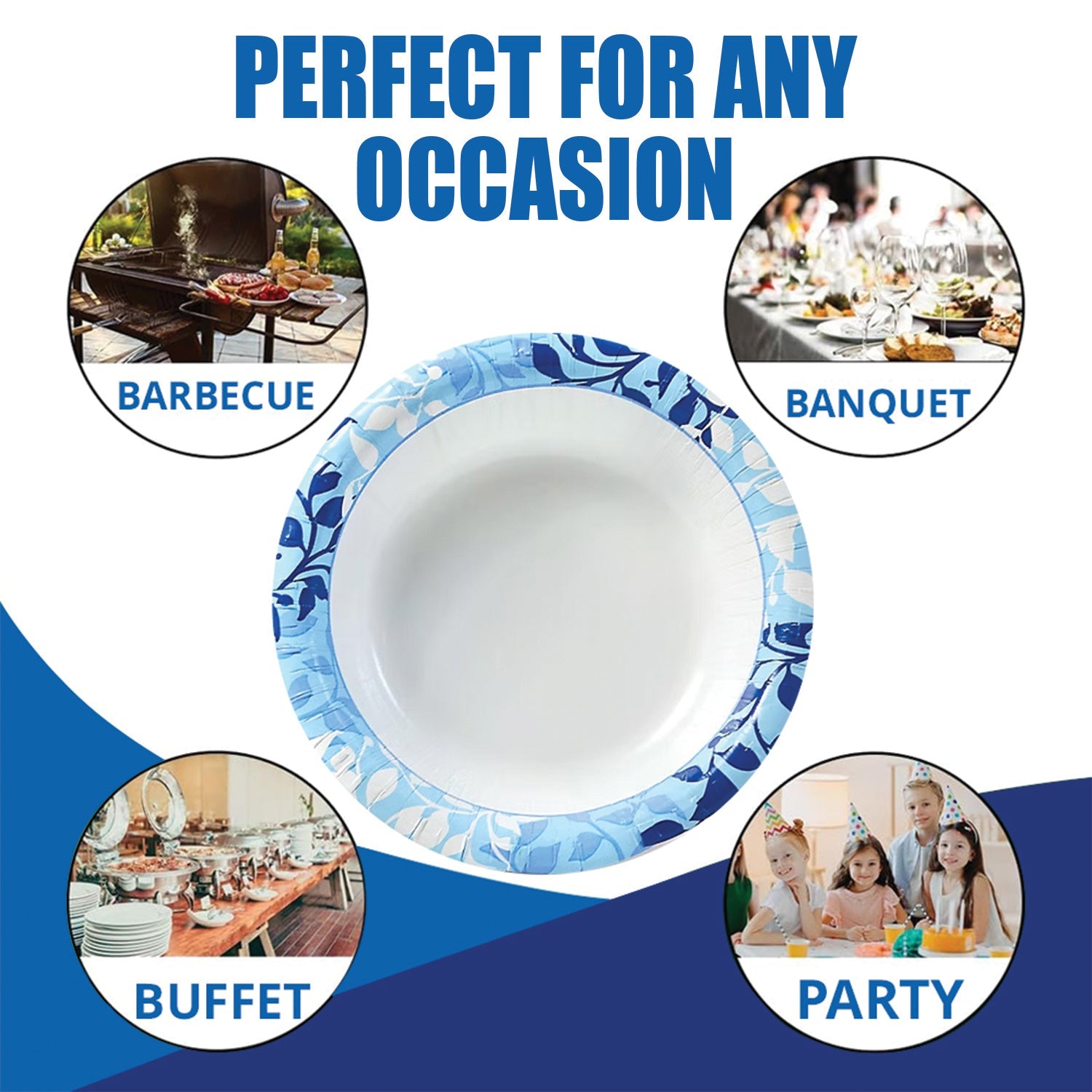 Paper Plates 10 Inch Heavy Duty Botanical Leaf Design Soak Proof Microwave Safe Disposable Dinner Plates for Party BBQ Holiday Everyday Use 50 100 204 Count