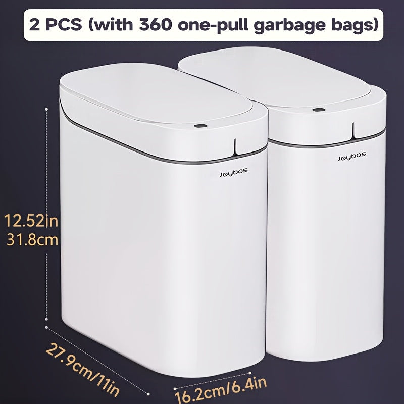 Automatic Sensor Trash Can Self-Emptying 3.8 Gallon with Drawstring Bags - Hands Free Infrared Smart Waste Bin for Bathroom Kitchen Bedroom Office Dorm Room