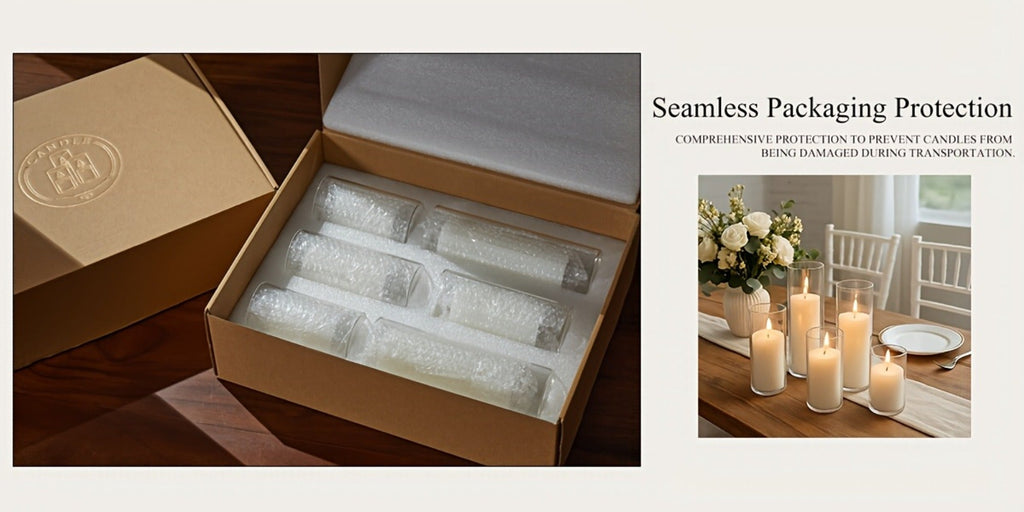 Pillar Candles with Clear Glass Hurricane Holders ¨C Unscented White Cylinder Candles & Vases for Wedding Centerpieces, Party Tables, Home & Office Decor, Bulk Set 24 or 48 Pieces