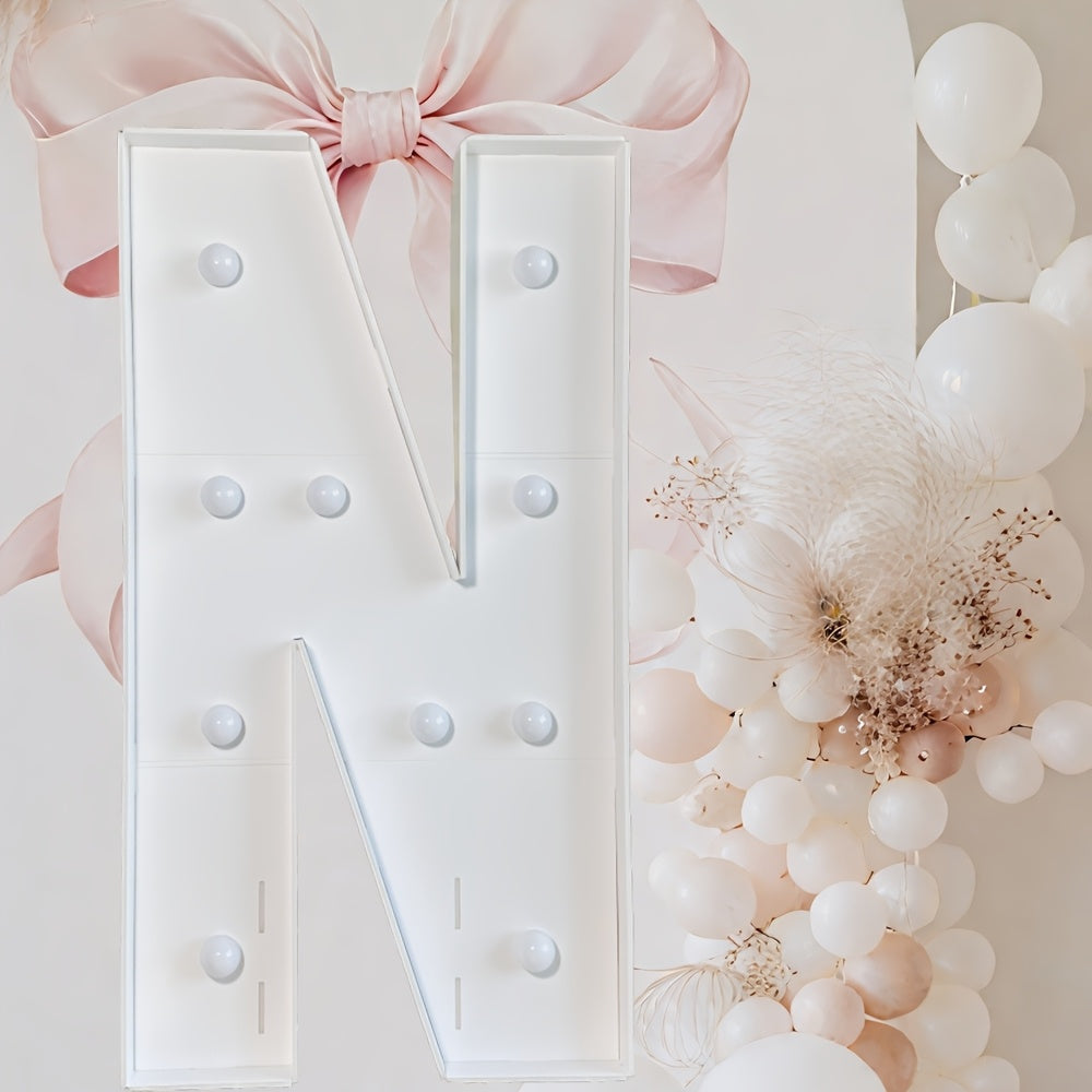 Marquee Letter Lights Warm White LED - 3FT Light Up Letters A-Z for Birthday, Anniversary, Wedding & Party Decor, Battery Powered KT Board Lighted Alphabet Signs for Wall & Indoor Display