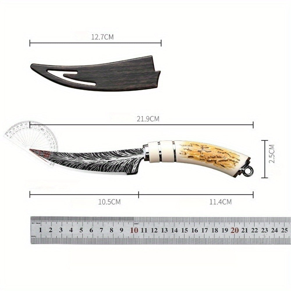 Eagle Head Kitchen Knife 13.5 Inch Sharp 420 Stainless Steel Blade with Engraved Handle - Unique Meat Cleaver Chef Knife for Cooking - Cool Novelty Knife Gift for Men BBQ Enthusiasts
