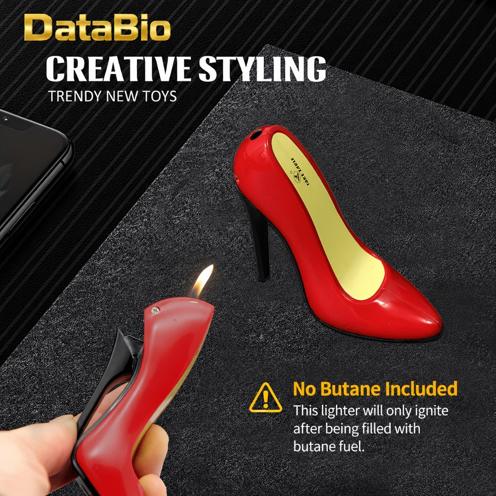 High Heel Shaped Lighter Refillable Butane ¨C Cute Novelty Windproof Flame Lighter for Women, Adjustable Flame, Metal Body, Perfect Gift for Girlfriend Birthday Valentine¡¯s Day Anniversary (No Butane)