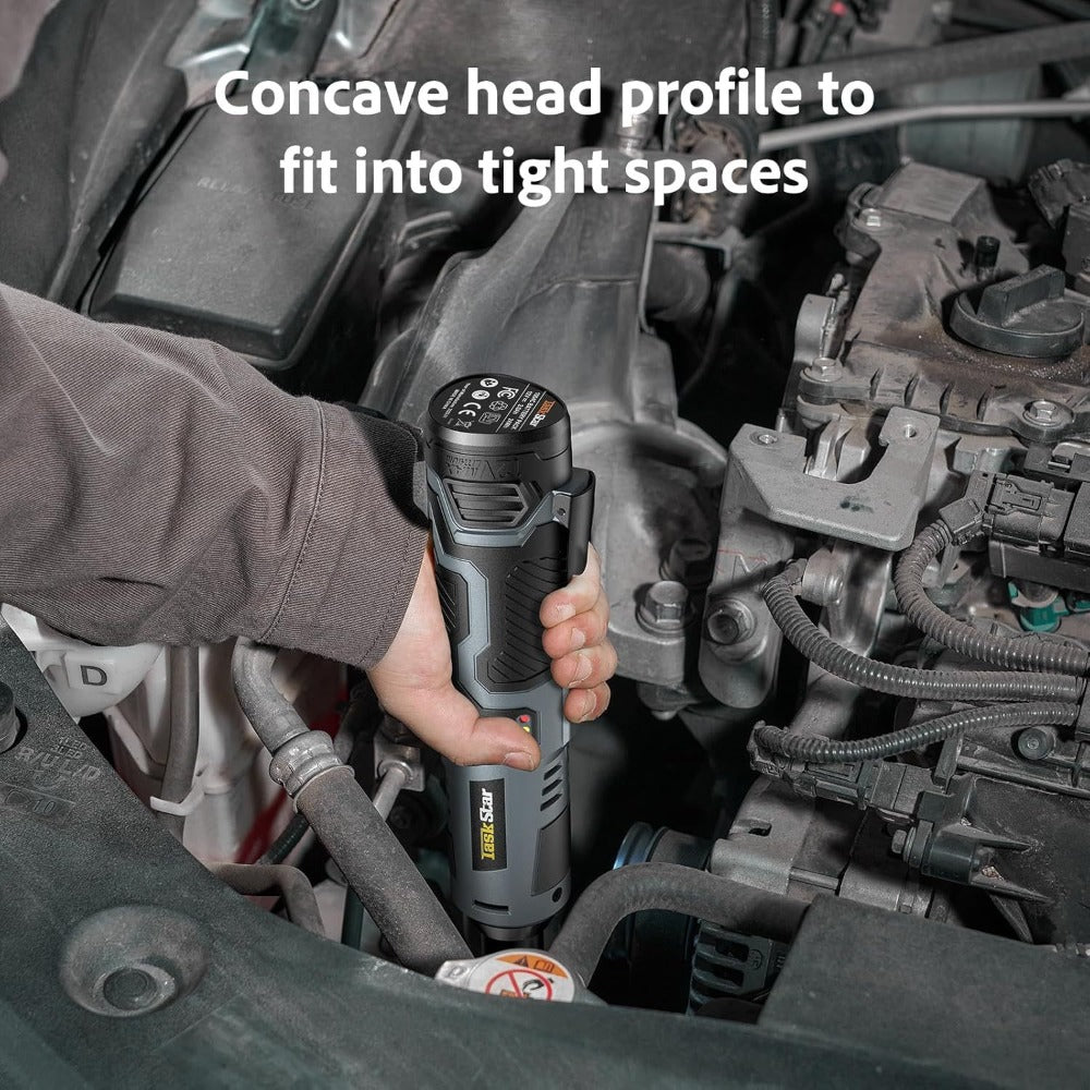 Electric Ratchet Wrench Set 3/8 Inch with 400Nm Impact Wrench - Variable Speed Trigger Batteries Fast Charger 1/4 Inch Adapter Cordless Power Tool Kit | Automotive Home Repair DIY