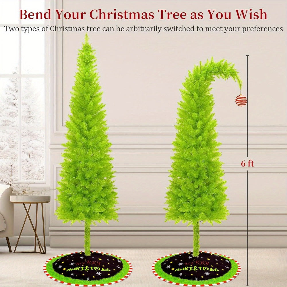 6FT Artificial Christmas Tree with Skirt, Balls & Stand ¨C Flexible Full Christmas Tree Set with Unique Decorations for Home, Office & Party ¨C Festive Holiday Decor, Green
