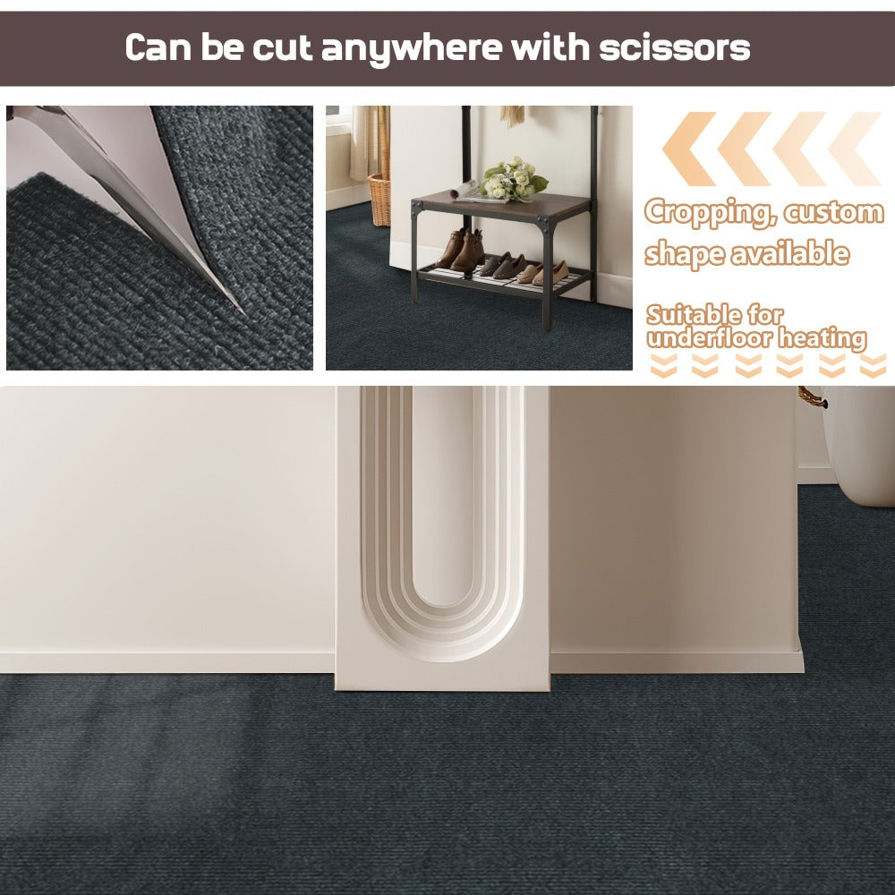 Non-Slip Runner Rug Self-Adhesive Carpet Strip Mat | Machine Washable Hallway Kitchen Stair Mat with Rubber Backing | Cat Scratch Protector Floor Covering