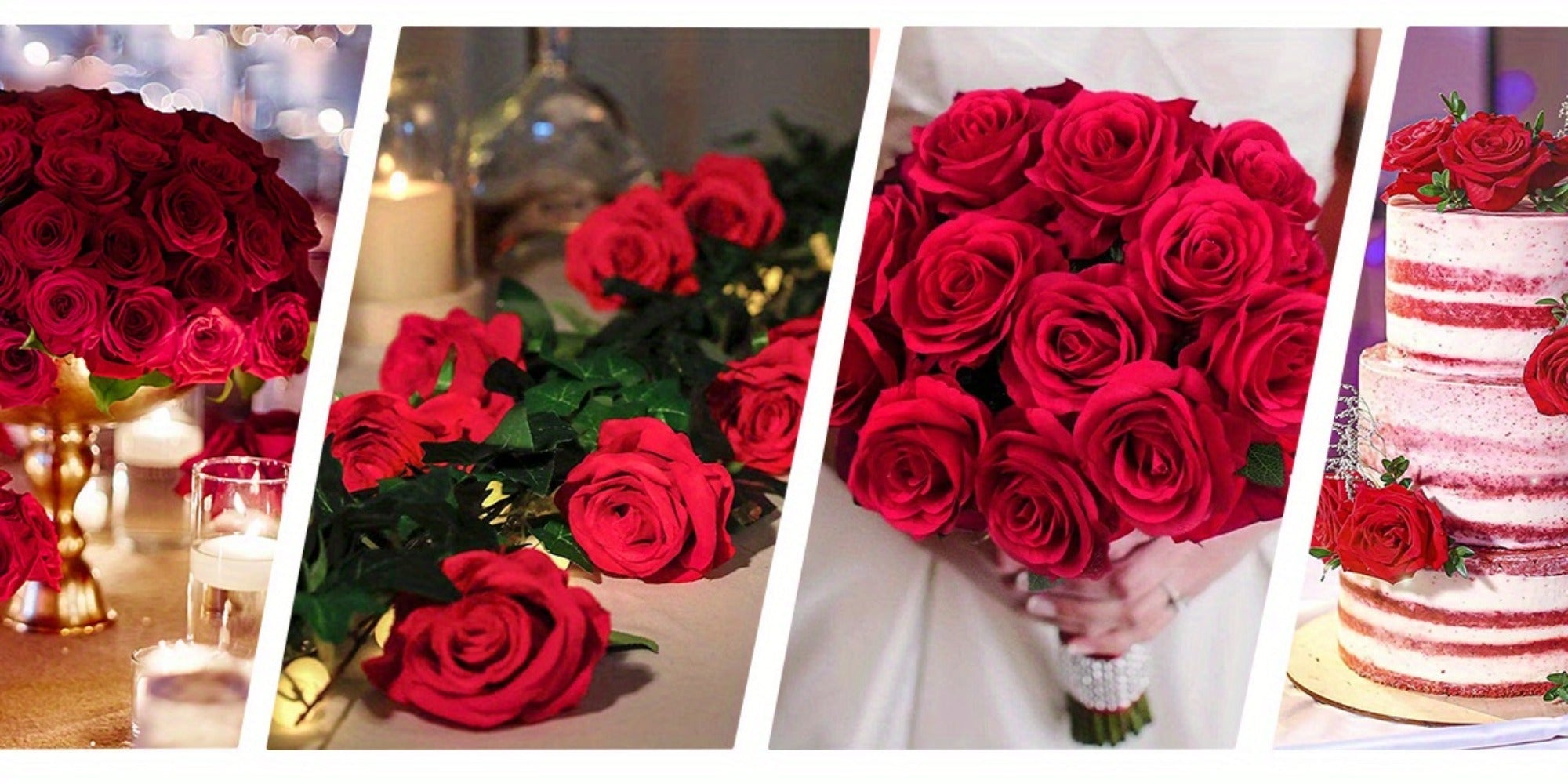 Artificial Roses Bulk with Long Stems ¨C Real Touch Velvet Fake Flowers for Wedding Bouquet, Bridal Centerpiece, Valentine's Day, Mother's Day, Home Decor (50/100pcs, Multi Colors)