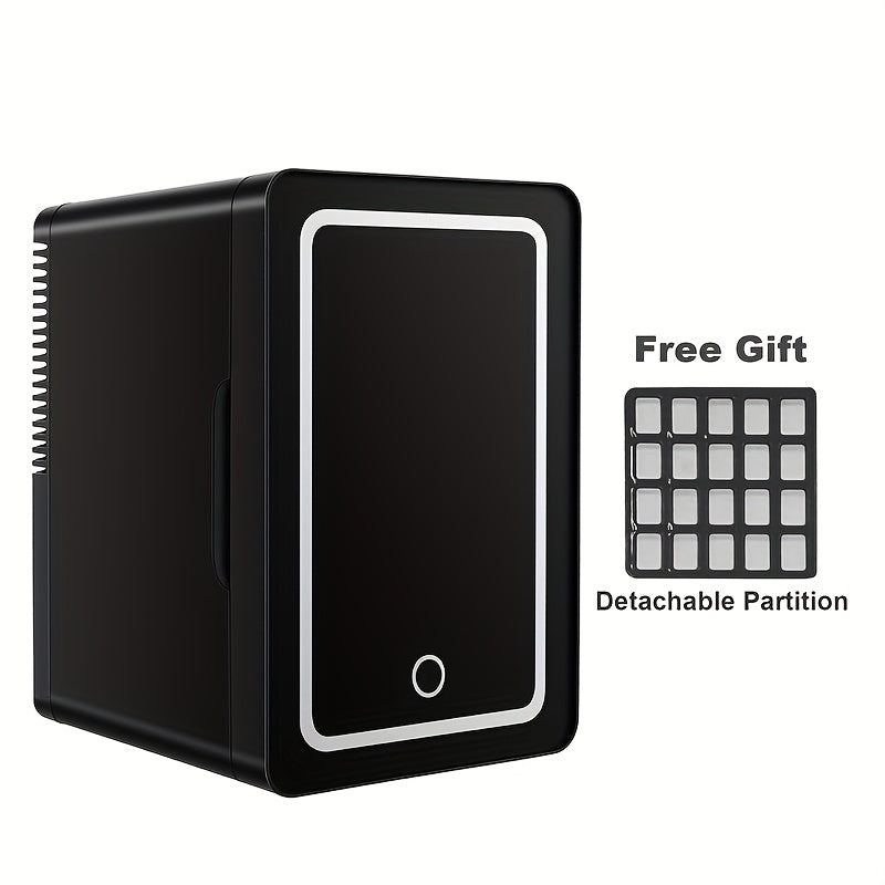Mini Fridge 1.59 Gal 9-Can - AC/DC Portable Cooler & Heater, Silent Thermoelectric Refrigerator for Skincare, Drinks & Cosmetics, Bedroom, Office, Dorm, Desk, Car & Travel
