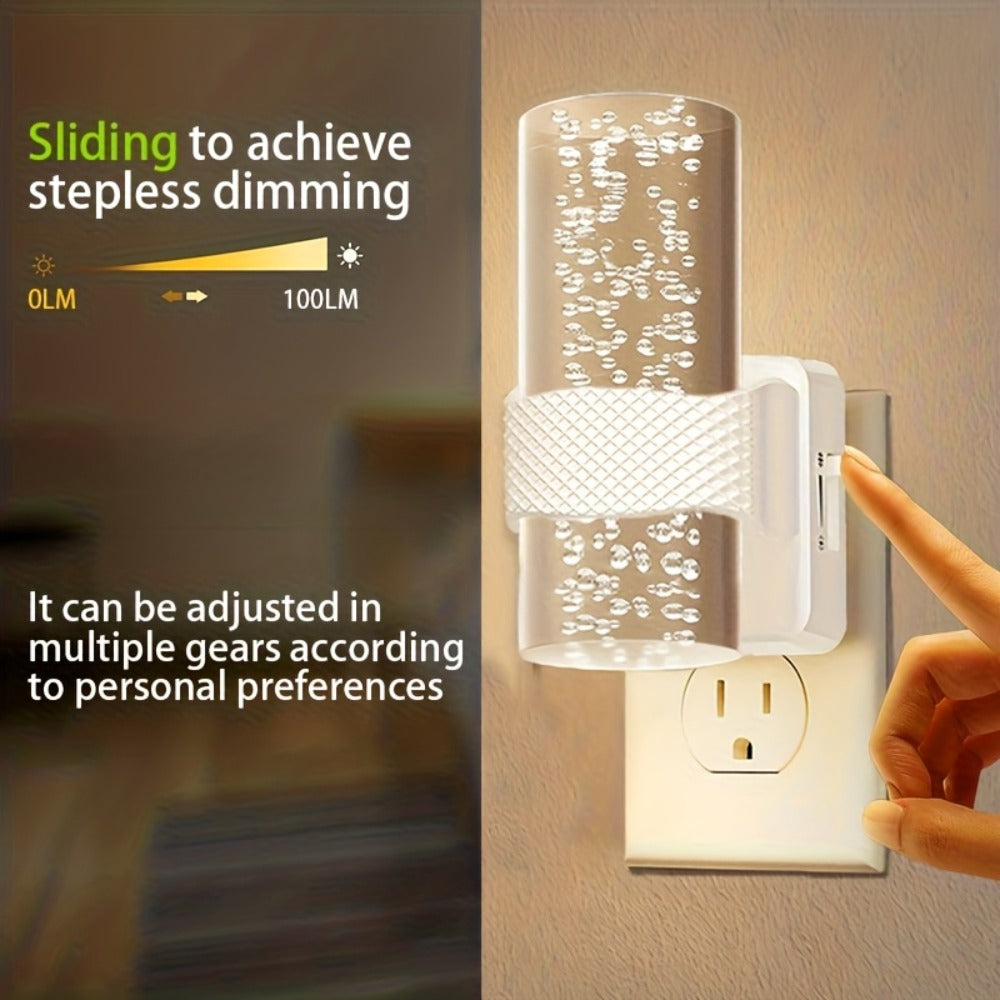LED Plug-In Night Light with Dimmable 3000K Warm Light & Auto Sensor, 2 Pack for Hallway Bedroom