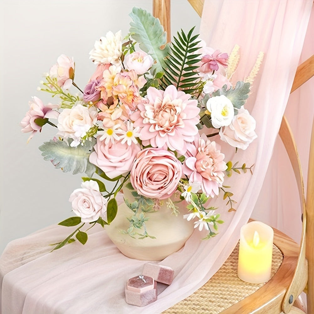 Artificial Roses Box Set for Wedding Bouquet, DIY Centerpiece & Home Decoration ¨C Pink Valentine's Day Spring Flowers