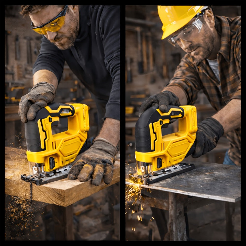 Cordless Jigsaw Compatible with DeWalt 20V Battery - Variable Speed 0-2700 RPM, 80mm Cutting Depth, LED Work Light, 0¡ã-45¡ã Bevel, 3 Orbital Settings for Wood Metal PVC Cutting
