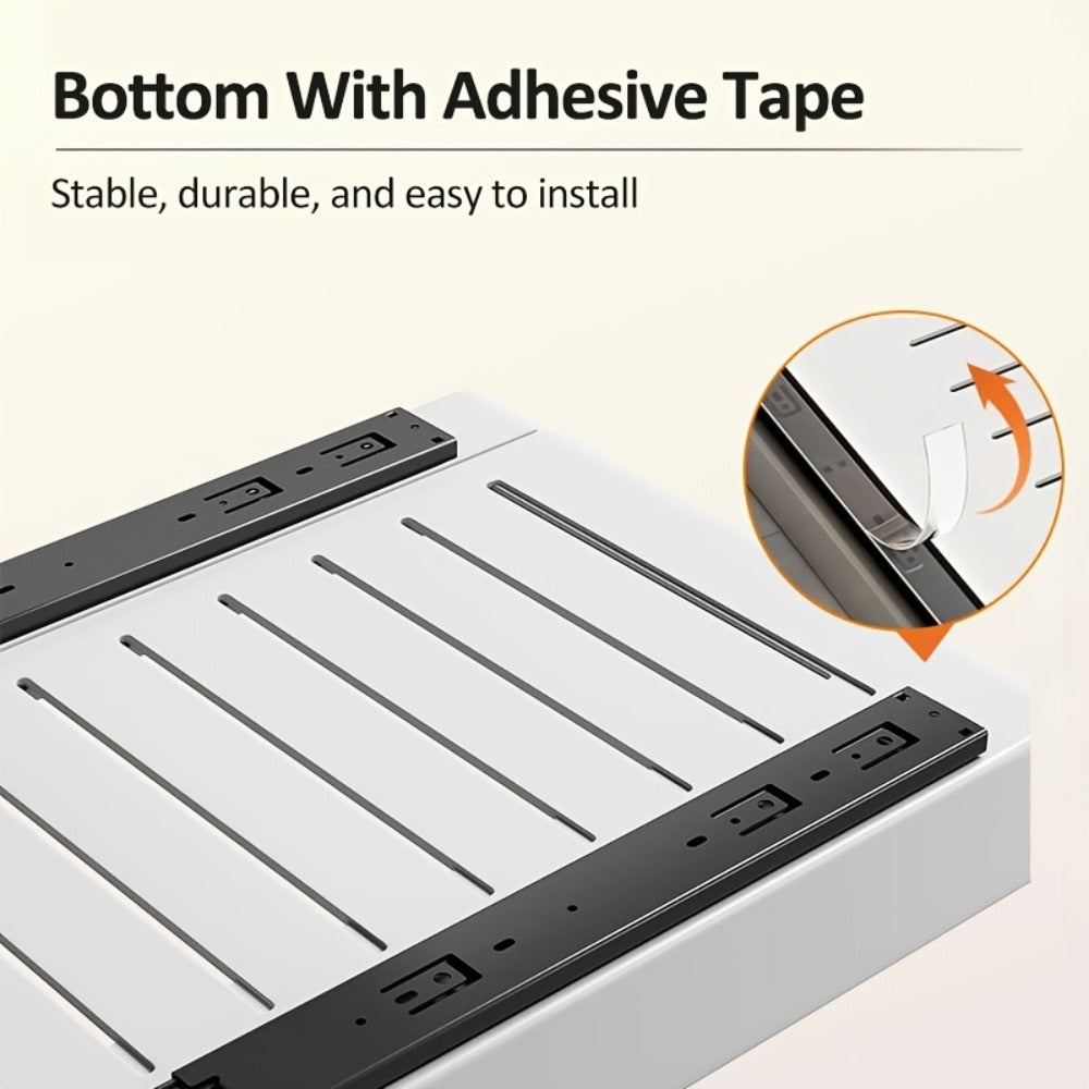 Expandable Pull-Out Cabinet Organizer Under Sink Storage Drawer Rack 2-Pack Adjustable Kitchen Shelf Organizer for Pots Pans Spices