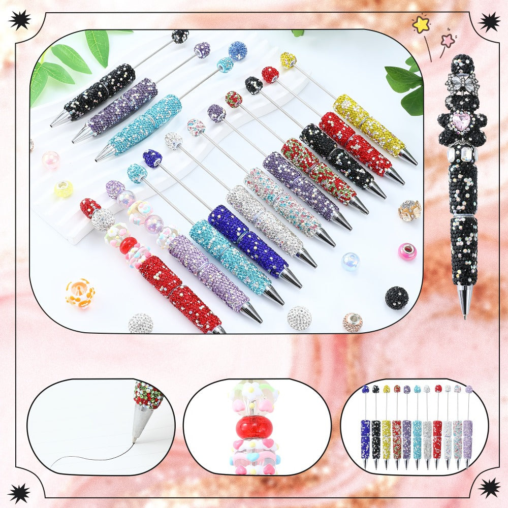 Glitter Beaded Pens Set 20pcs Sparkly String Bead Ballpoint Pens Colorful Fun Writing Pens for Office School Party Favors Wedding Gifts Birthday Presents Girls Women