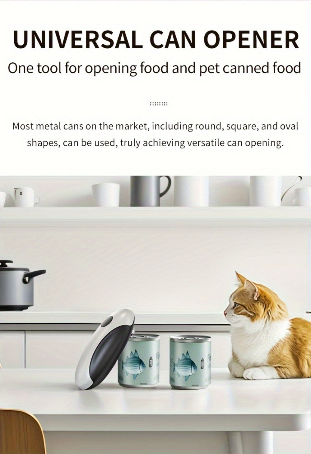 Electric Can Opener One-Touch Automatic ¨C USB Rechargeable, Smooth Edge Safety, Auto Power-Off, Cordless for Kitchen, Camping & Seniors