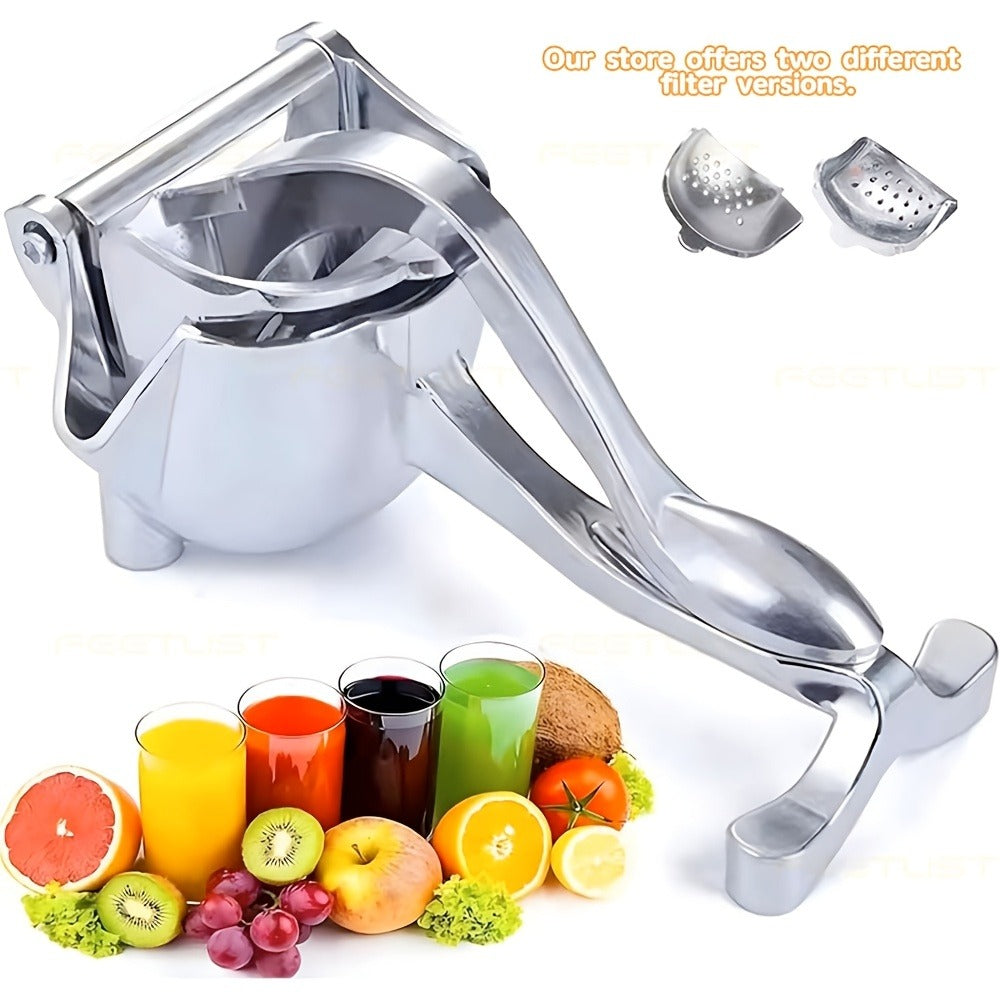 Manual Citrus Juicer ¨C Heavy Duty Aluminum Lemon Squeezer with Lever Press, Removable Filter, Easy Squeeze Extractor for Lemon, Lime, Orange & Pomegranate, Kitchen Tool for Juice Lovers