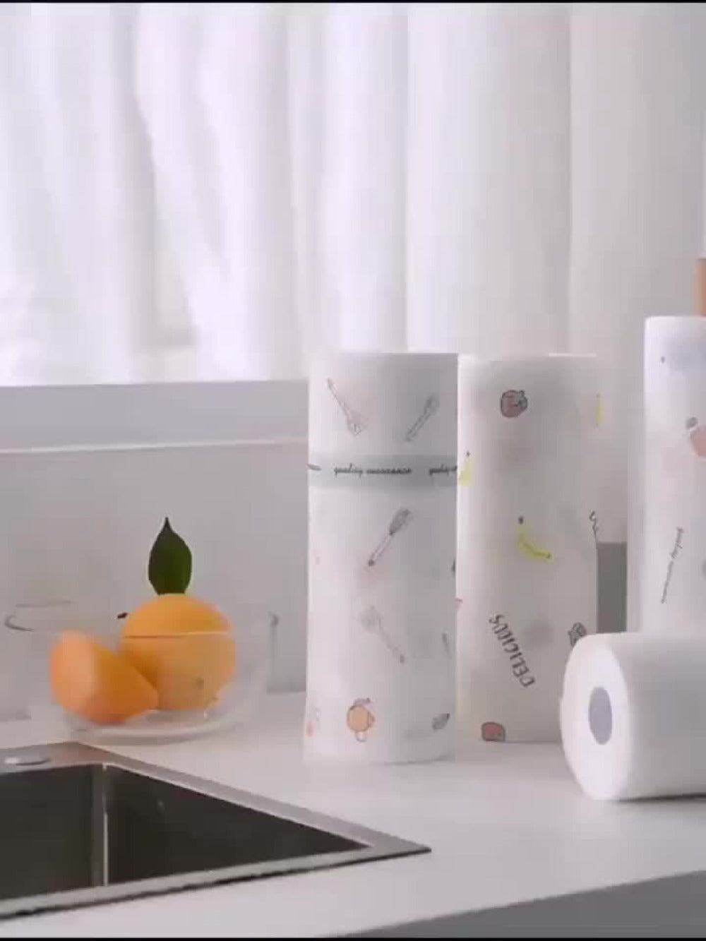 Reusable Kitchen Paper Towels 800 Times Use Washable Non-Stick Oil Degreasing Cleaning Cloth Wet Dry Dual-Use Lazy Rag for Home Kitchen Household
