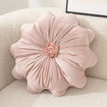 Velvet Flower Shaped Throw Pillow with Pillow Core Elegant Round Cushion Soft Luxury Floral Pillow for Sofa Bed Living Room Bedroom Decor Christmas Gift Hand Wash